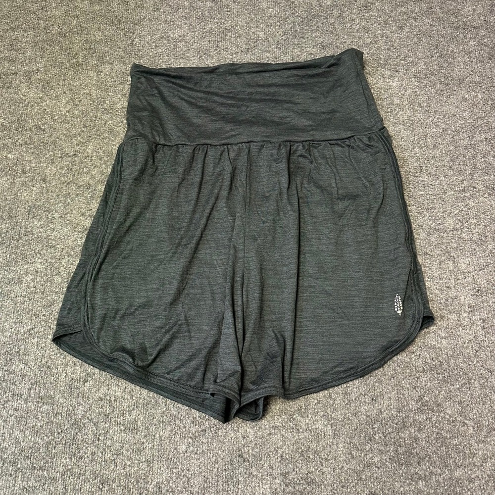 FP Movement Shorts Womens Size L Gray High Waisted Relaxed Fit Athletic Yoga